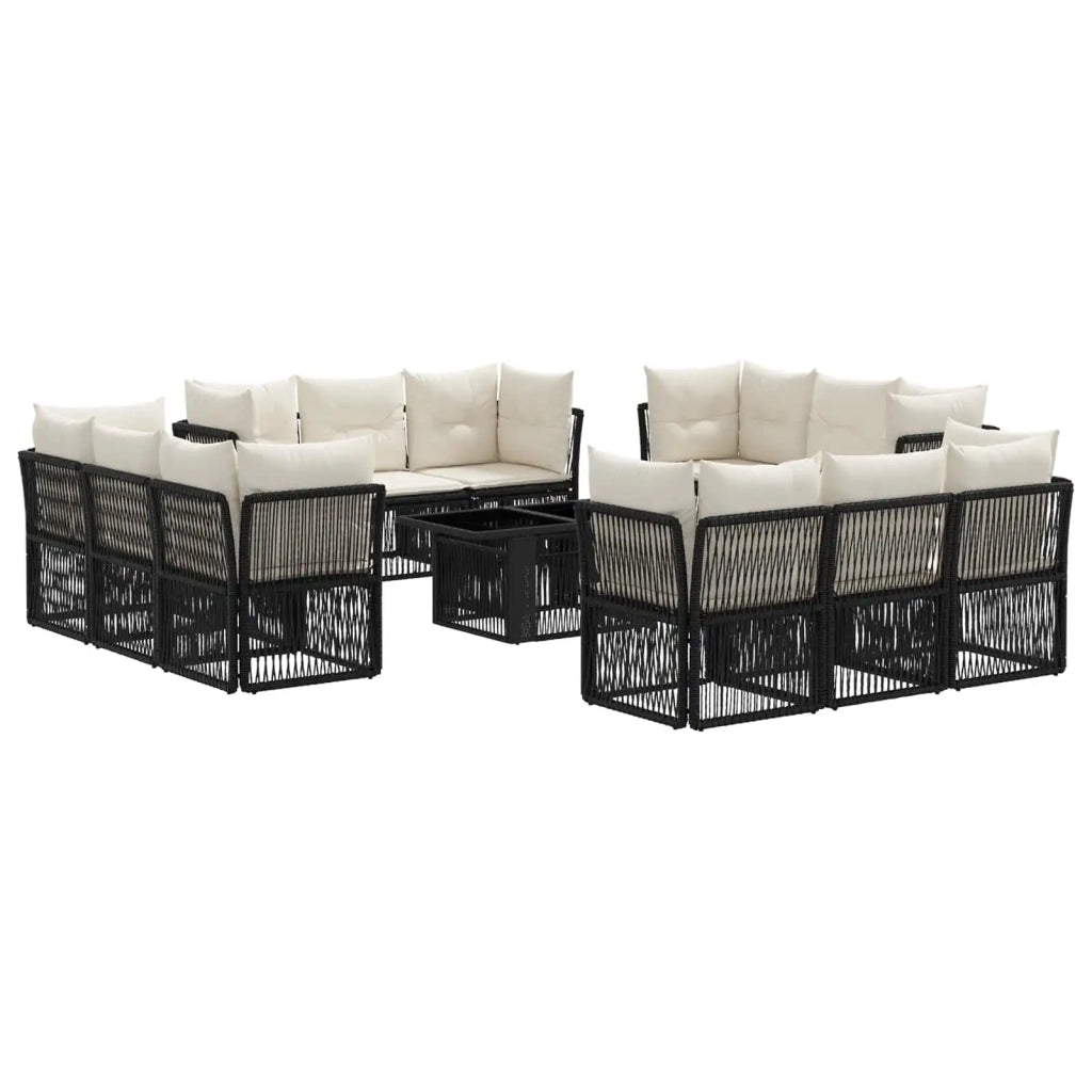 Set Divano da Giardino 13 pz Nero polyrattan 3436432
