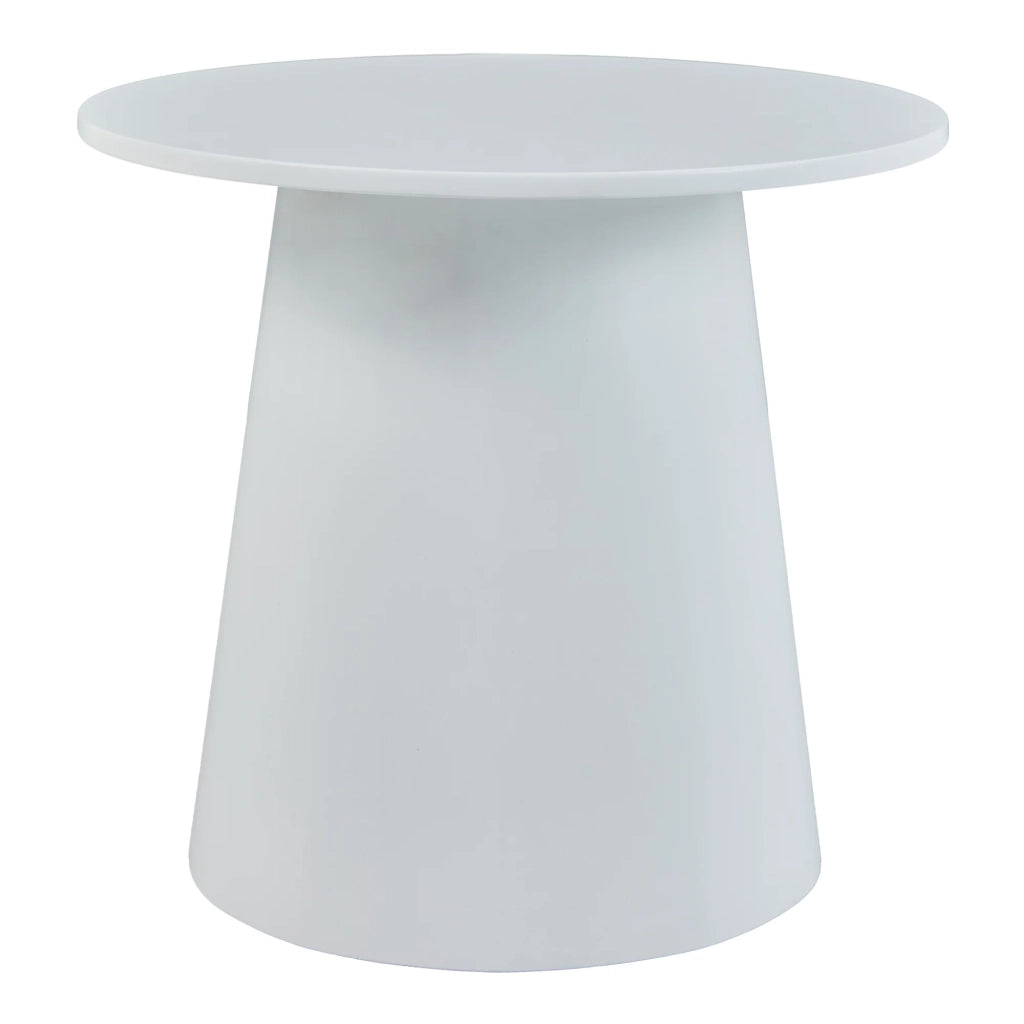Tavolino da caffè consolle laterale rotondo 40 x 44 cm bianco 03_0010823