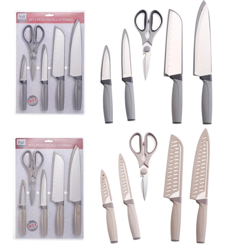 SET COLTELLI E FORBICI IN ACCIAIO INOX - QUALITÀ PROFESSIONALE