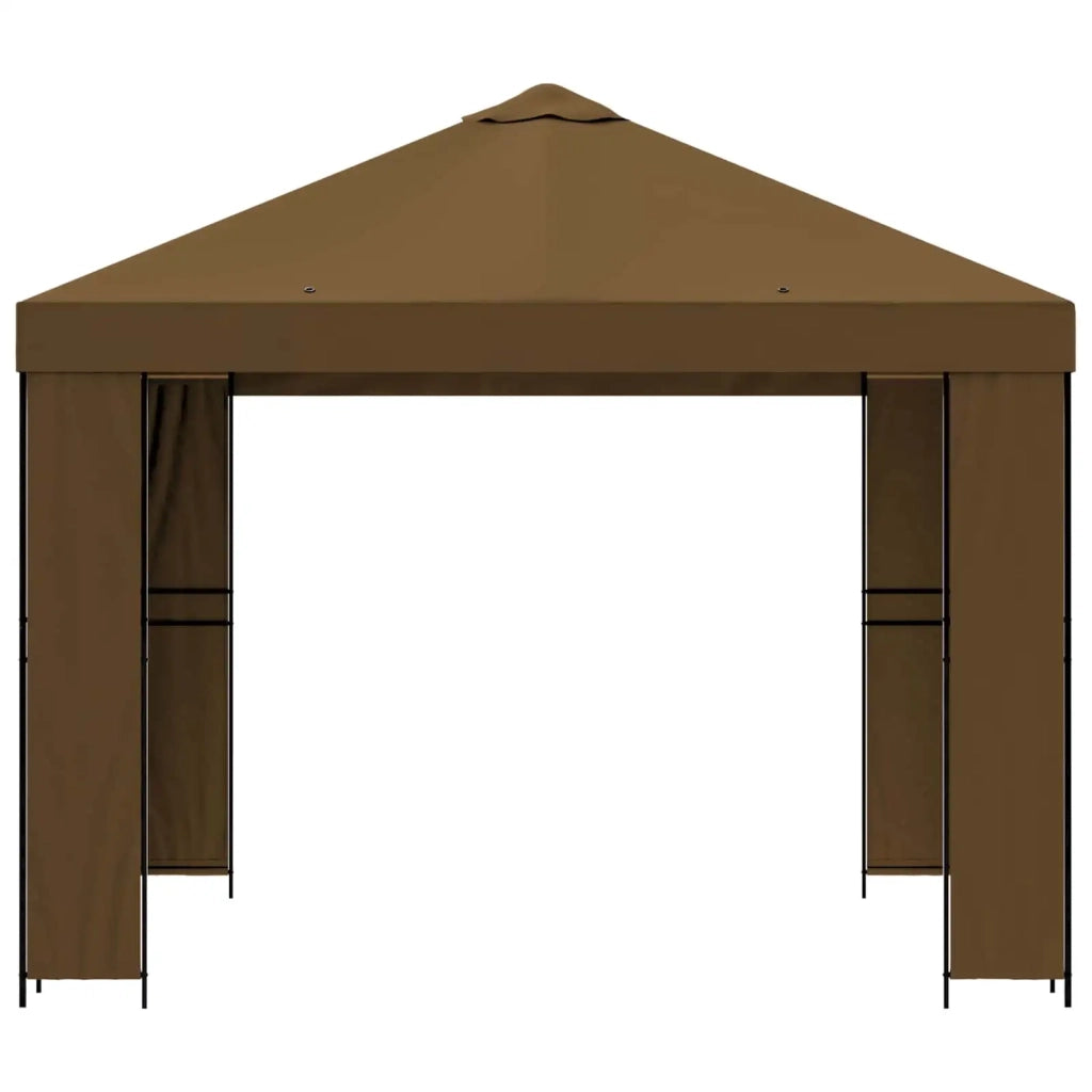 Gazebo 3 x 3 m Tortora Poliestere e Acciaio 190 900354