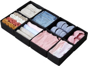 Set di 8 organizzatori di cassetta, compatibile con armadio PAX 100x58 cm, pieghevole e stabile, scatole di archiviazione per abbigliamento, in nero