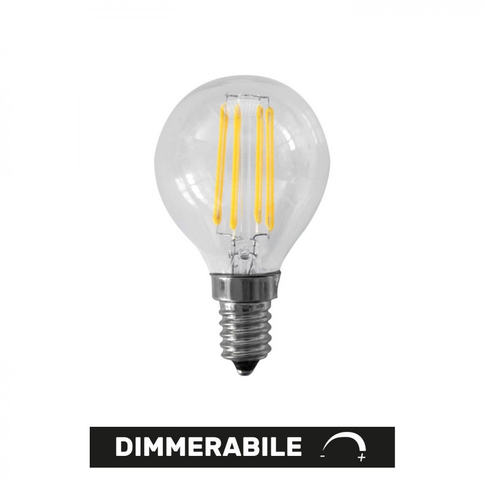 Alca power g45 6w 220v 550lm 4000k e14 lampada mini sfera a filamento dimmerabile a led