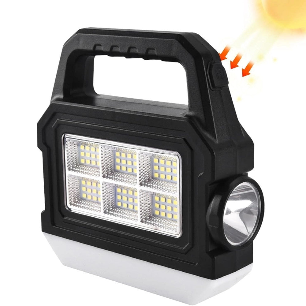 Trade Shop - Torcia Solare Portatile Lampada Ricaricabile Luce Per Pesca Emergenze Campeggio Caccia -
