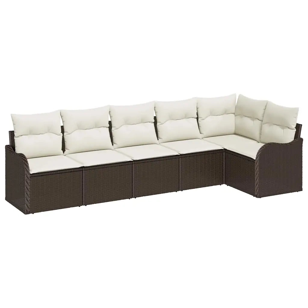 Set Divano da Giardino 6 pcs Marrone polyrattan 3354387