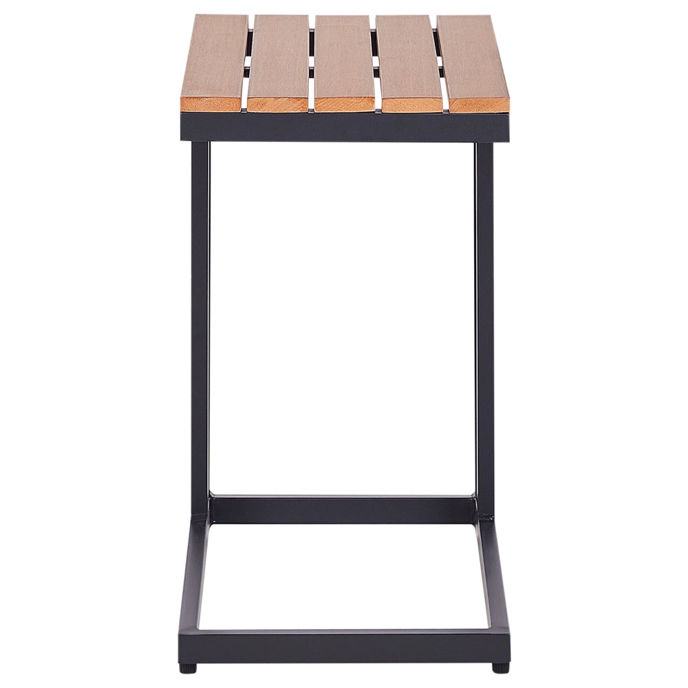 Tavolino da giardino Piano in legno plastico chiaro Struttura in alluminio nero