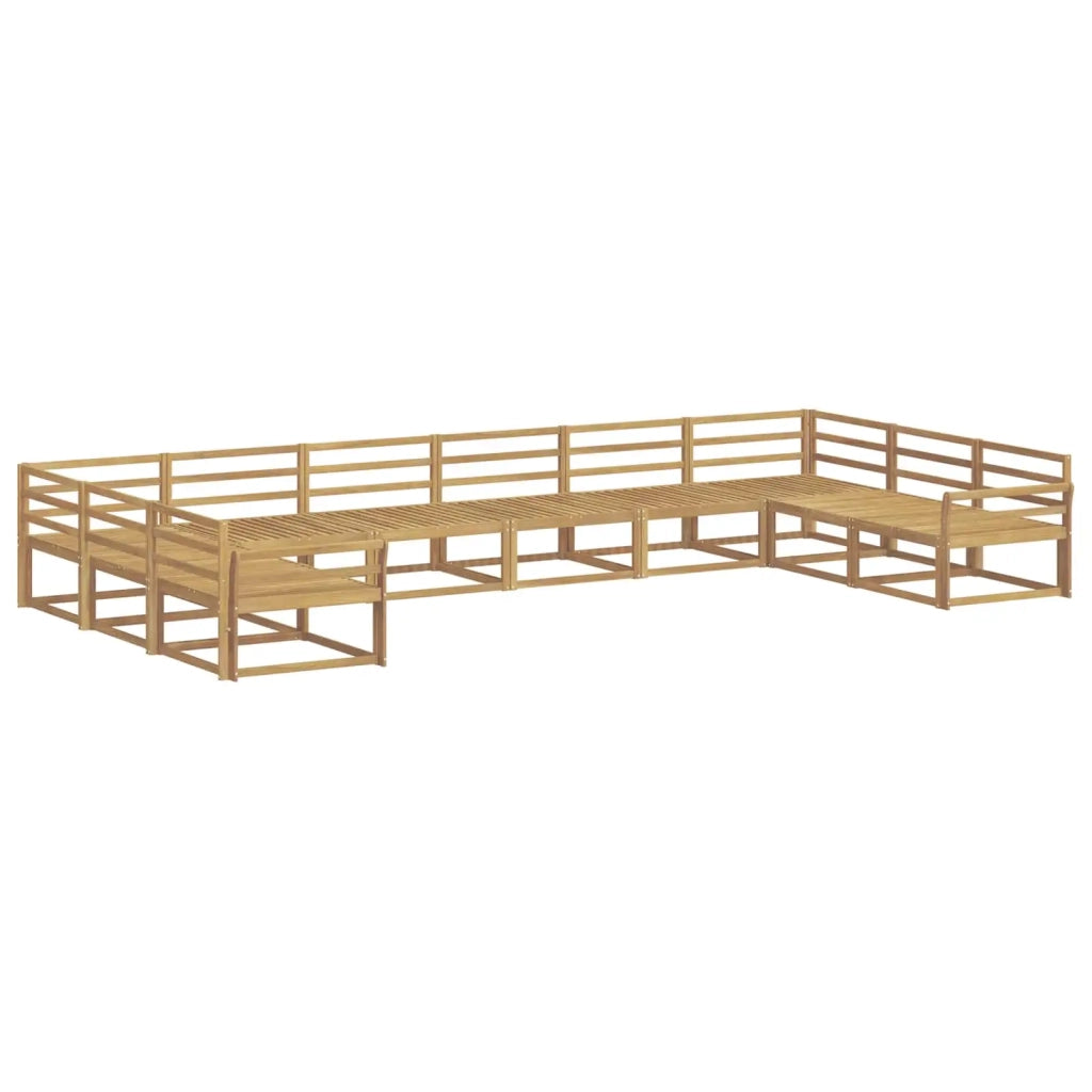 Set di divani da esterno 10 pcs Bianco Legno di Acacia Massello