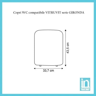 Sedile wc dedicato VITRUVIT serie GIRONDA in termoindurente bianco lucido