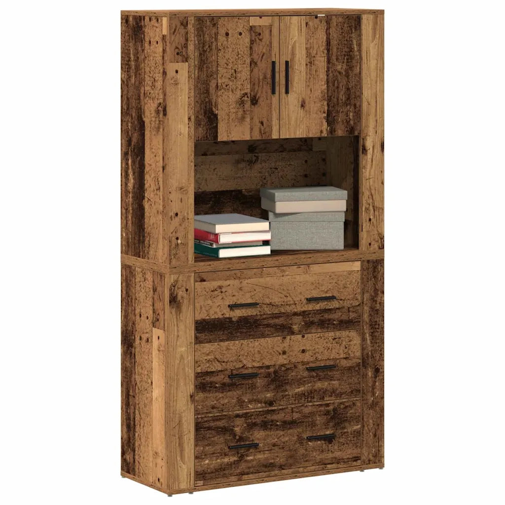 Credenza-Buffet-Armadio da cucina Legno vecchio 80 x 33 x 150 cm Legno multistrato 606333