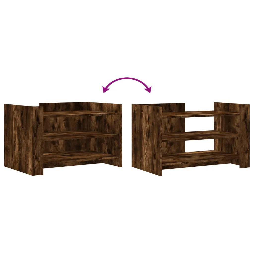 Tavolino da Salotto-Tavolino da soggiorno-Tavolo Rovere Fumo 80x50x50cm in Legno Multistrato 885882