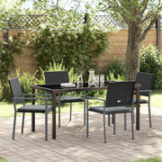 Set da Pranzo per Giardino 5 pcs Nero e Grigio Chiaro 3379075