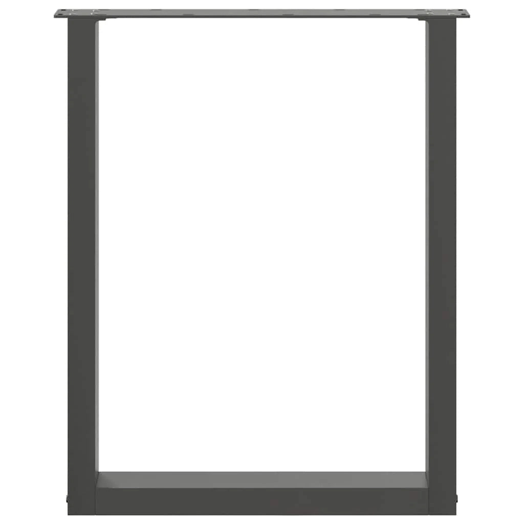 Set di 3 gambe regolabili per tavolo da pranzo a forma di U 70 x 73 cm aspetto moderno acciaio antracite 02_0057442