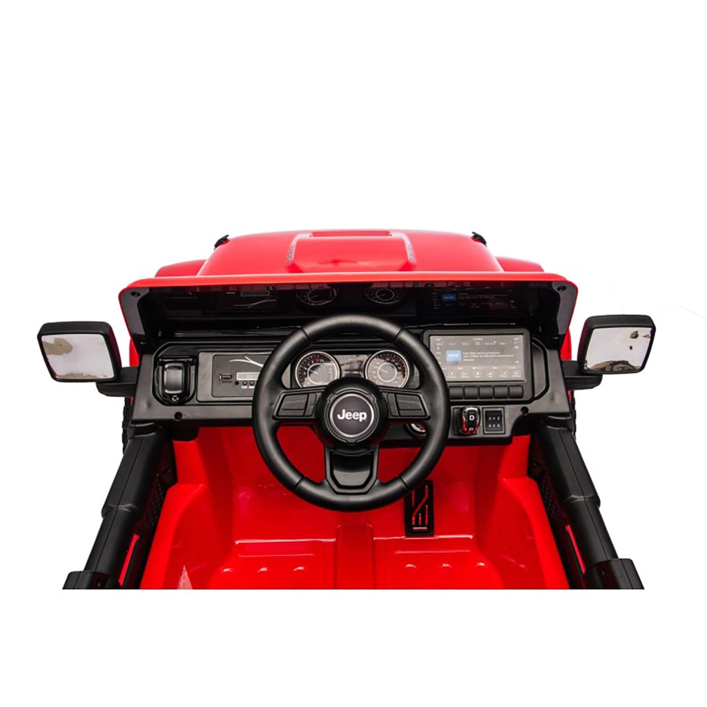 Macchina Elettrica per Bambini Jeep Wrangler Rubicon 12V con Telecomando Rosso