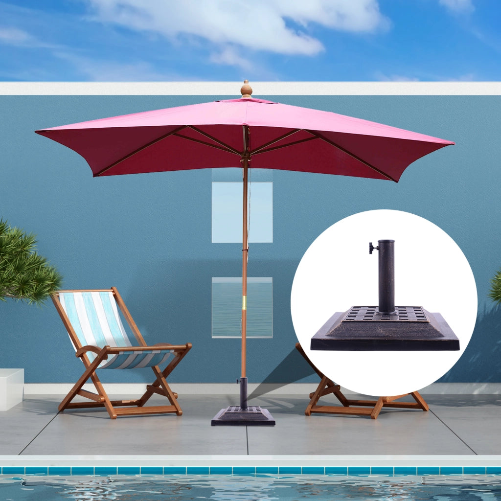Base per ombrellone in resina poliestere 9kg ¨C zephmum ¨C bronzo, per asta 38mm/48mm
