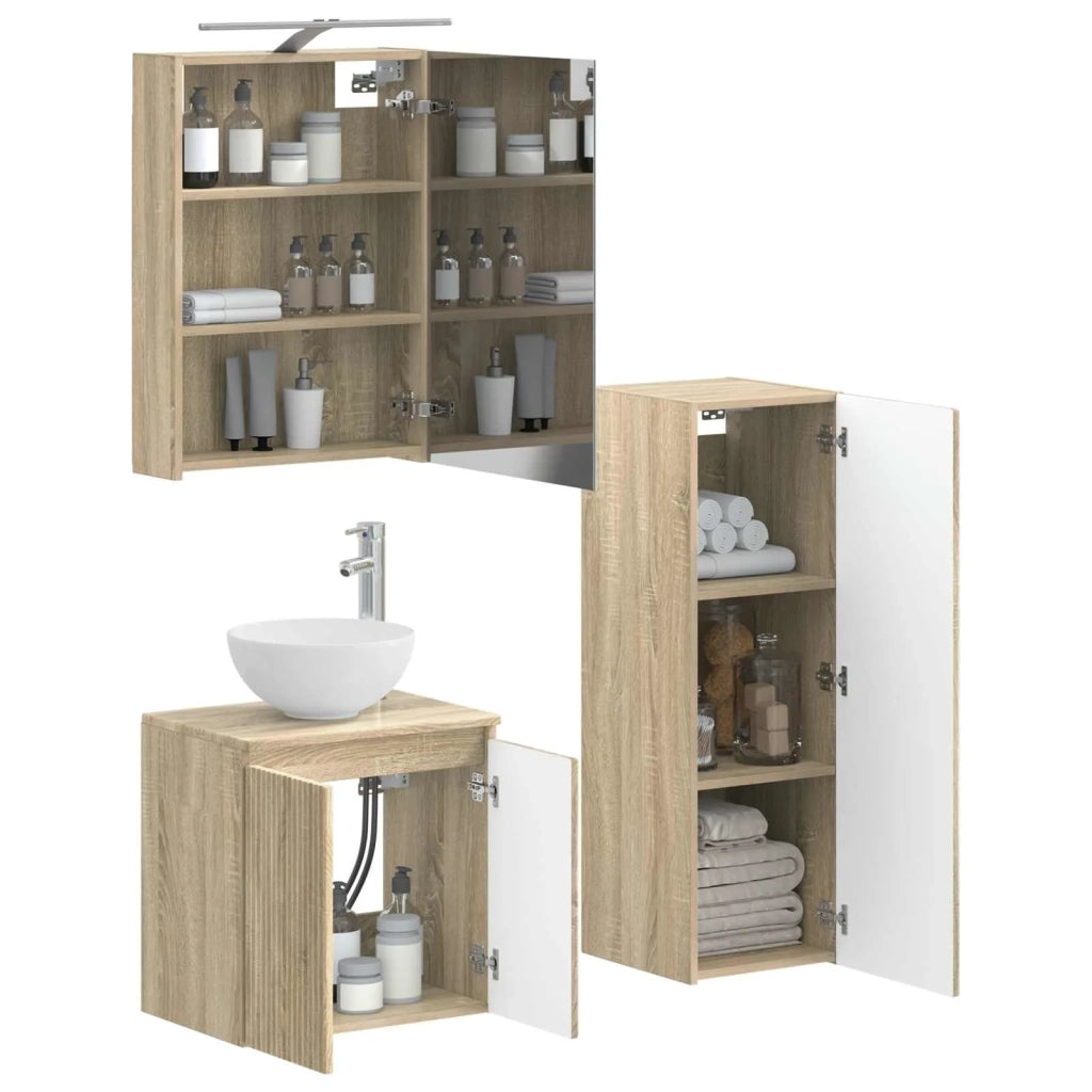 Set di mobili per il bagno 4 pcs Rovere Sonoma 3407409