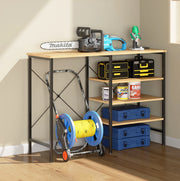 Tavolo organizer modulare in MDF e metallo nero