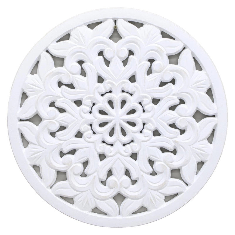 Set di 4 Decorazioni Murale Tonda Scolpita Shiva 50x2
