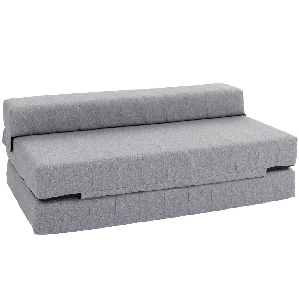 Divano letto da pavimento pieghevole 2 in 1, salvaspazio, portata 250 kg, effetto lino, sfoderabile, colore grigio