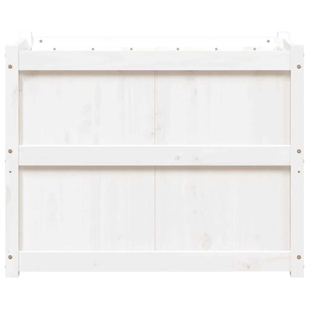 Fioriera rialzata per piante e fiori terrazza/giardino 90 x 50 x 70 cm legno di pino massiccio bianco 02_0038005