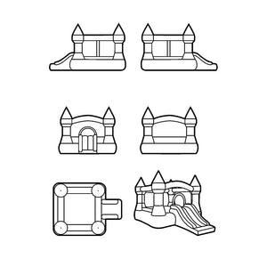 Castello Giostra Gonfiabile con Scivolo e Pompa Inclusa Happy Hop