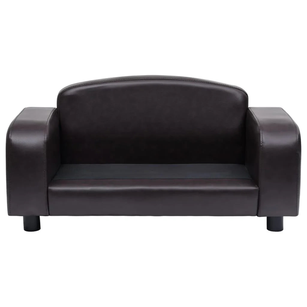 Divano per cani 80 cm marrone materiale sintetico 02_0000188
