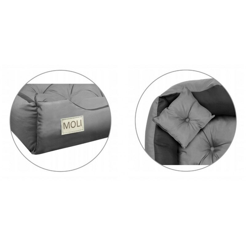 AIO FACTORY Letto per cani 115x95 cm personalizzato grigio cuscino impermeabile