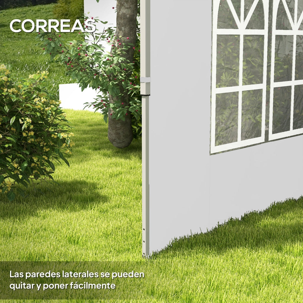 Tenda da giardino 3x3 m con pannelli laterali ¨C zephmum ¨C Oxford bianco 295x195 cm