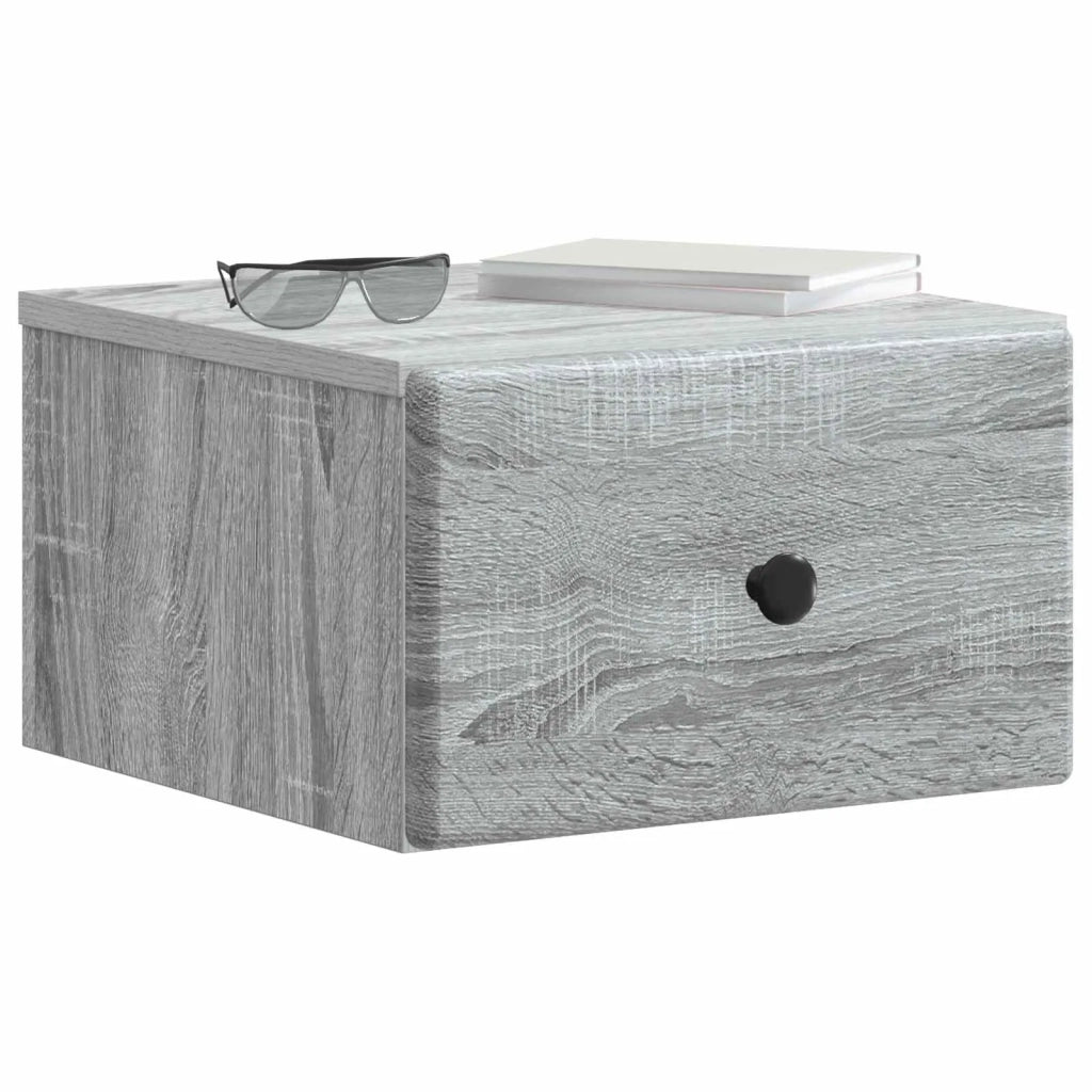 Mobiletto da notte a muro Grigio Sonoma 34,5 x 33 x 20 cm 899117