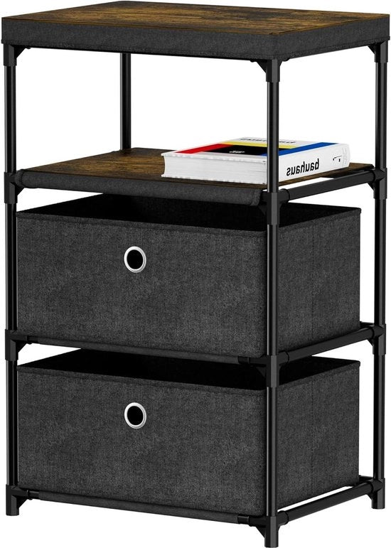 Scaffale supplementare con 2 ripiani - 4 livelli - struttura in metallo - soggiorno - camera da letto - comodino - cucina - ufficio