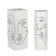 Portaombrelli in Metallo Moderno Stilizzato Bianco Envans Formato: Tondo