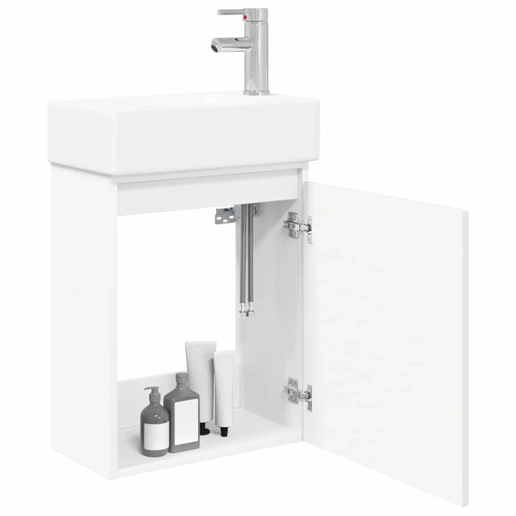Mobile bagno con rubinetto Bianco 45,5 x 25,5 x 84 cm 889491