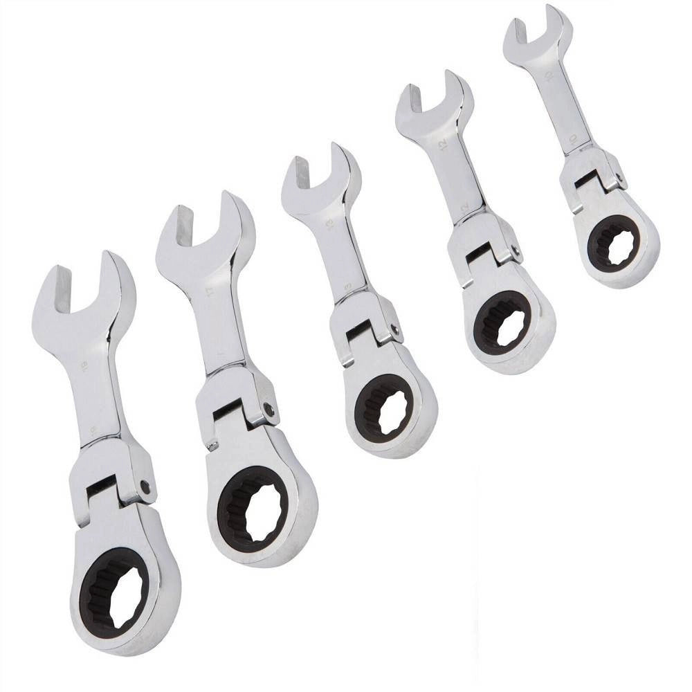 Trade Shop - Chiavi Combinate A Cricchetto Nane Set Da 5 Pezzi 10 12 13 17 19 Mm Art. 04384 -