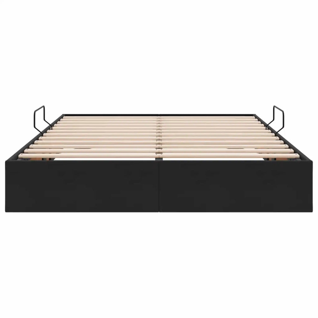 Letto ottomano con archiviazione Nero 140 x 190 cm Velluto 3442882