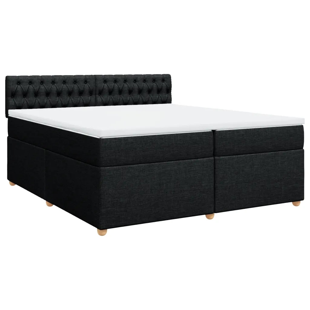 Giroletto a Molle con Materasso Nero 200x200 cm in Tessuto