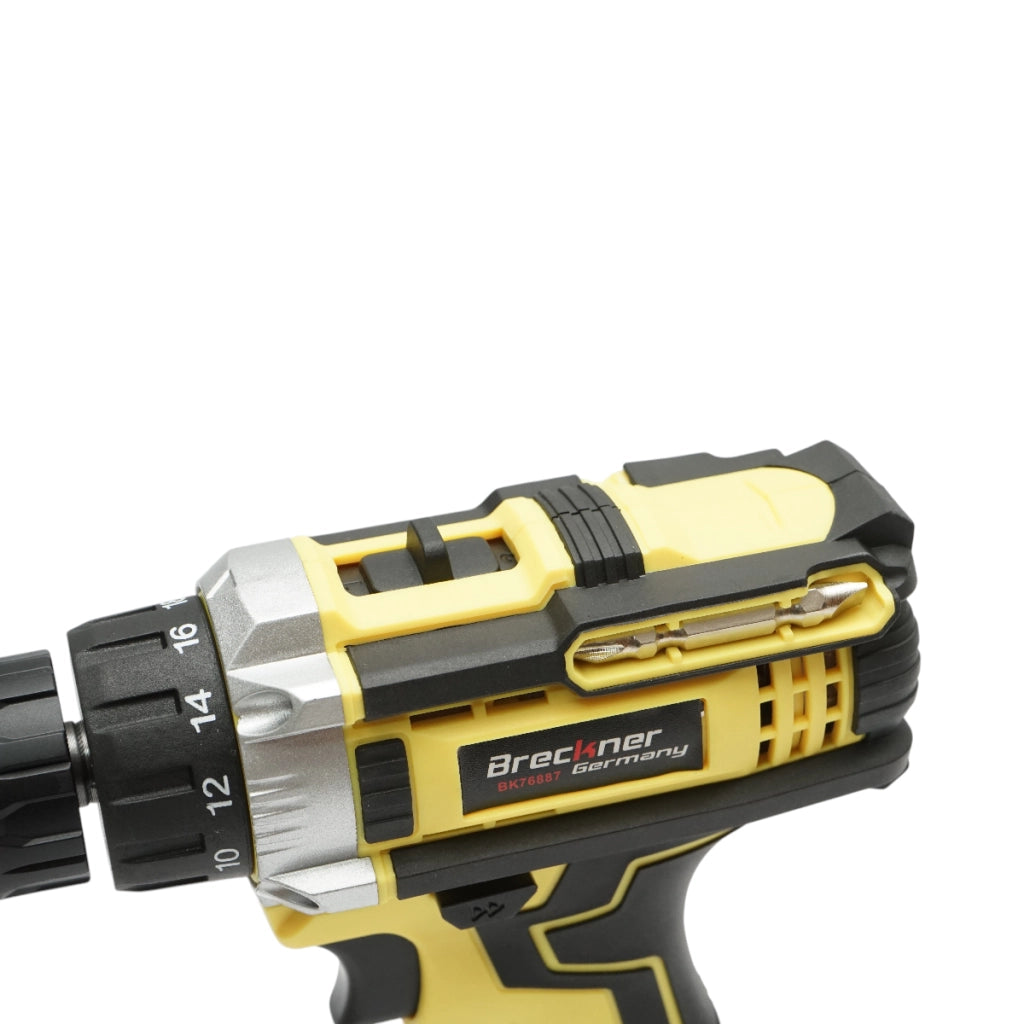 Avvitatore e trapano con 2 batterie 12V, 1.5Ah agli ioni di litio, coppia 25Nm, mandrino da 10mm, 0-350/1350 giri/min Breckner Germany