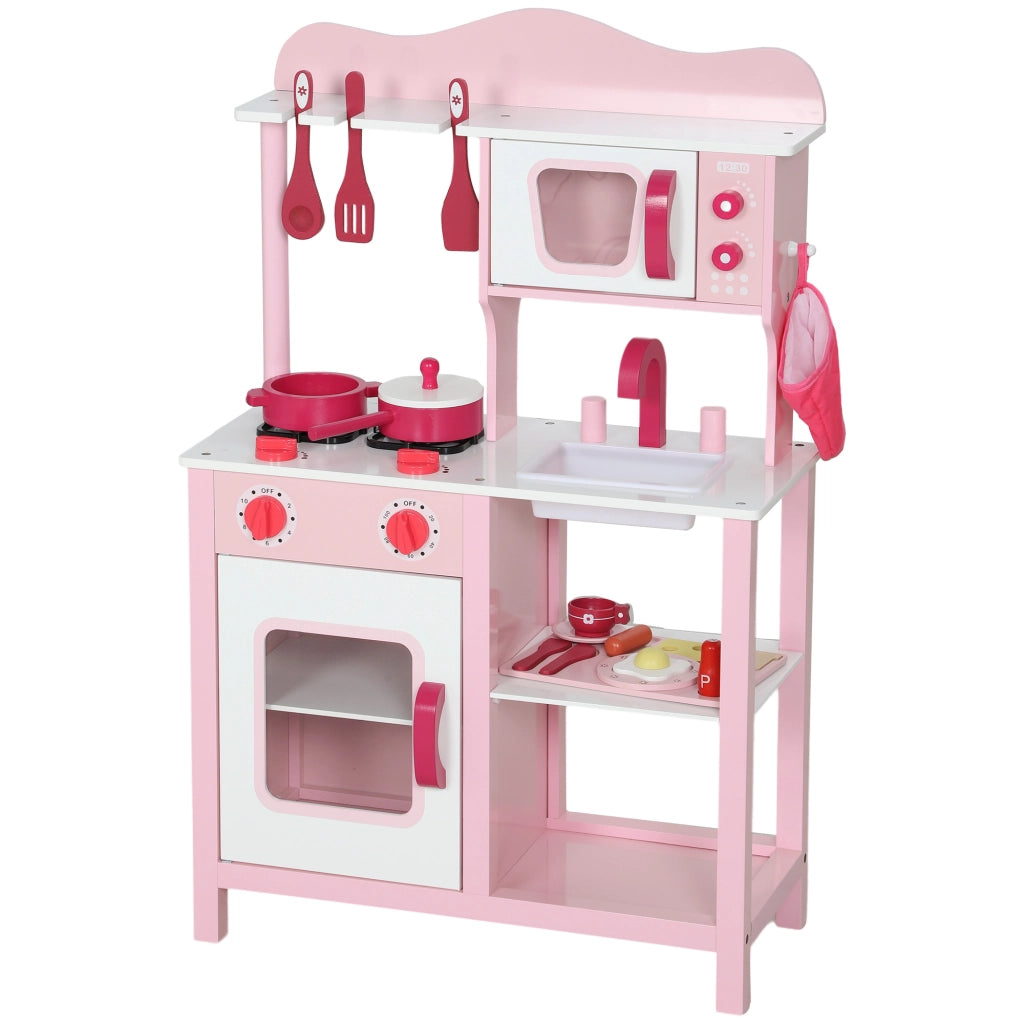 Cucinetta Giocattolo in Legno con Accessori ¨C zephmum ¨C Rosa