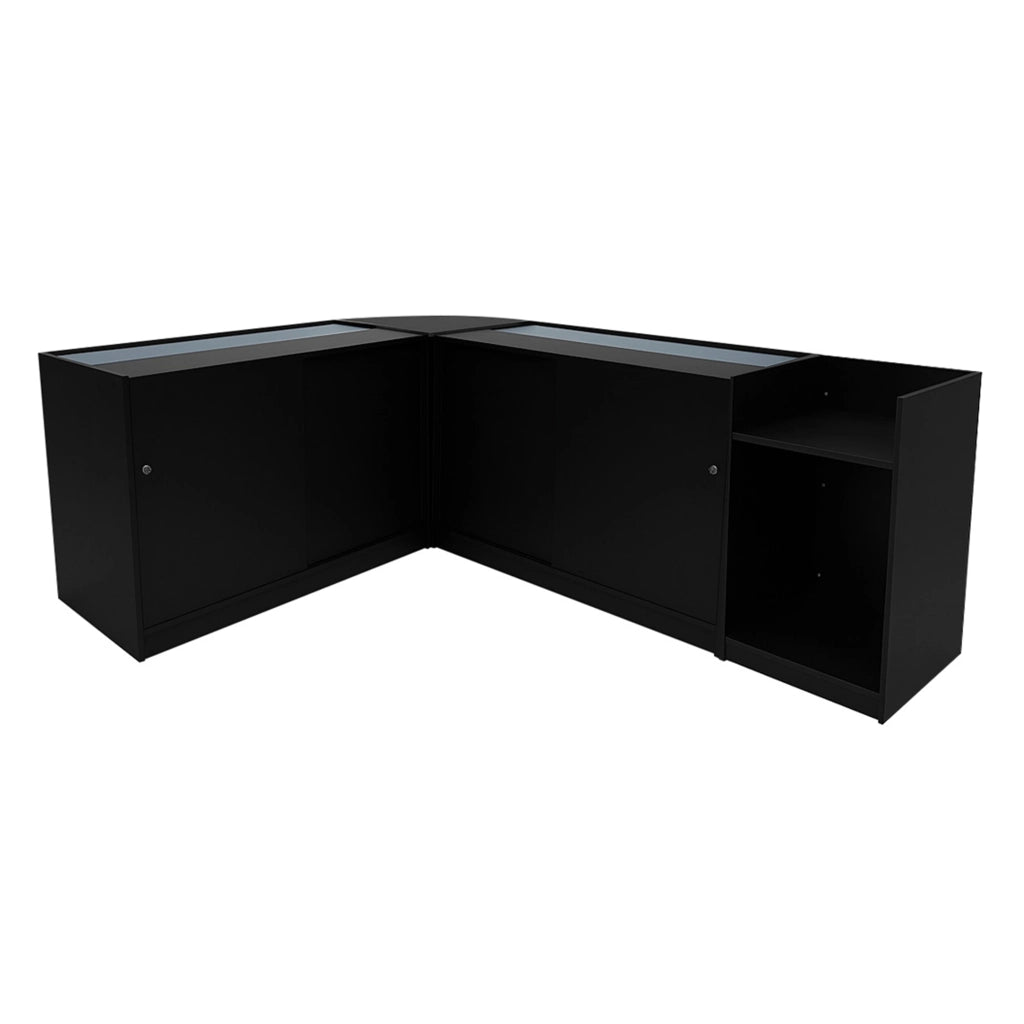 Set Banconi Nero Europa LED B1200 C1200 LM60 TB60 con Serrature e Vetrina