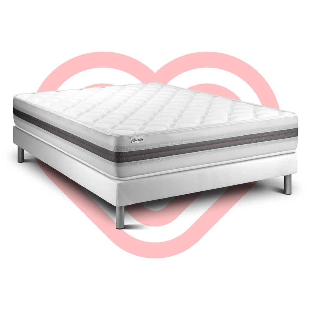 Letto con materasso VITALMEMO BACK 135 x 200 cm Rete kit Bianco