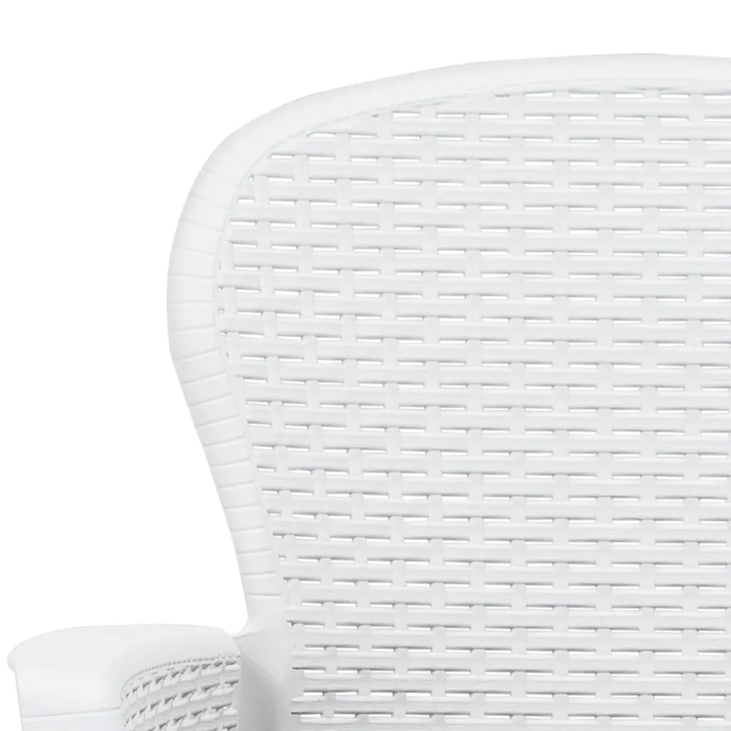 Sedie da Giardino 2 pz Cuscino Bianche in Plastica Stile Rattan 45598