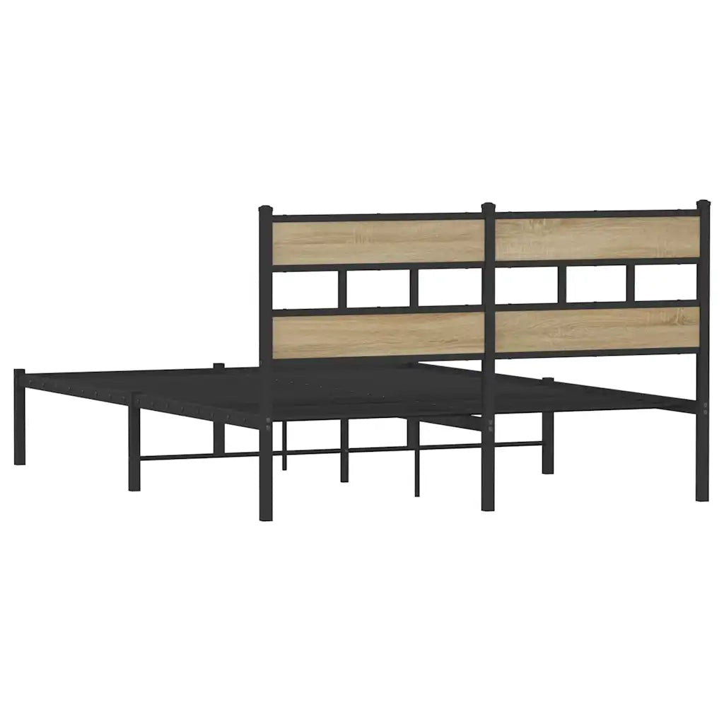 Giroletto senza Materaso in Metallo Rovere Sonoma 140x190 cm