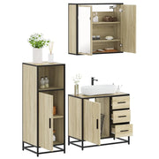 Set Mobili da Bagno 3 pz Rovere Sonoma in Legno Multistrato 3300956