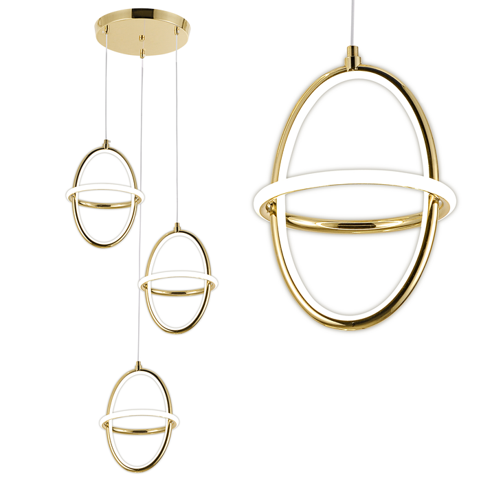 Lampada A Sospensione Led G064-3cpr Gold