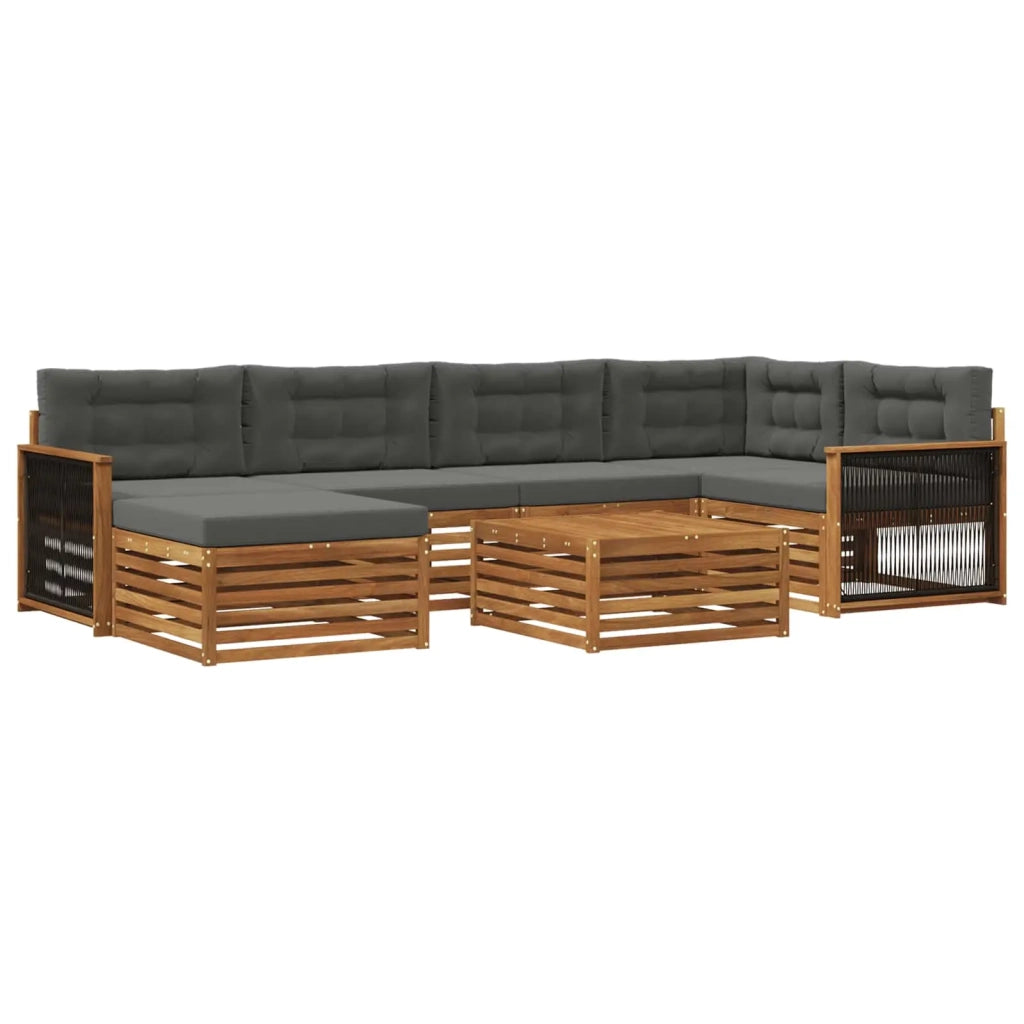 Set di divani da esterno 7 pz Naturale e Antracite 3383595