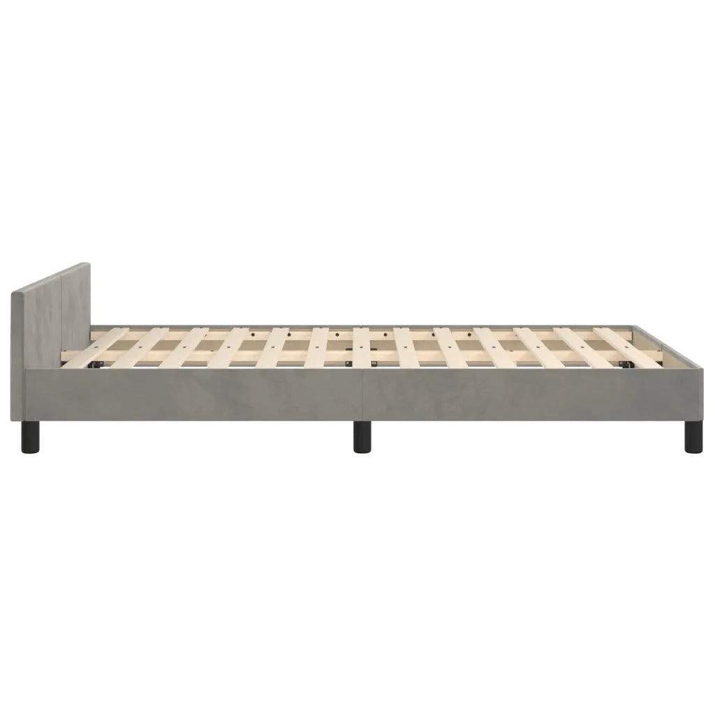 Giroletto senza Materasso Grigio Chiaro 120x190 cm Velluto