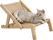 Sedile per gatti elevato, palo di gatto in sisal in legno, sedile diurno, divano per interni pieghevole, sedile da spiaggia portatile, tappeto per gatti da appendere