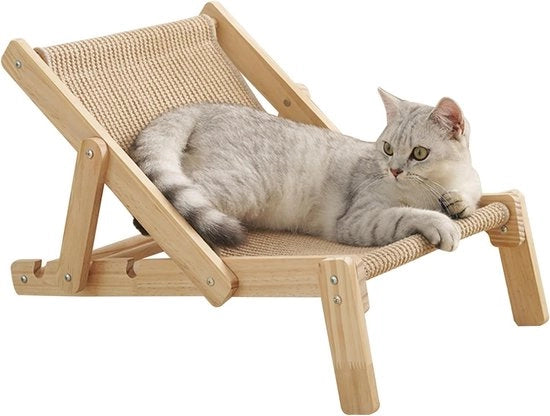 Sedile per gatti elevato, palo di gatto in sisal in legno, sedile diurno, divano per interni pieghevole, sedile da spiaggia portatile, tappeto per gatti da appendere