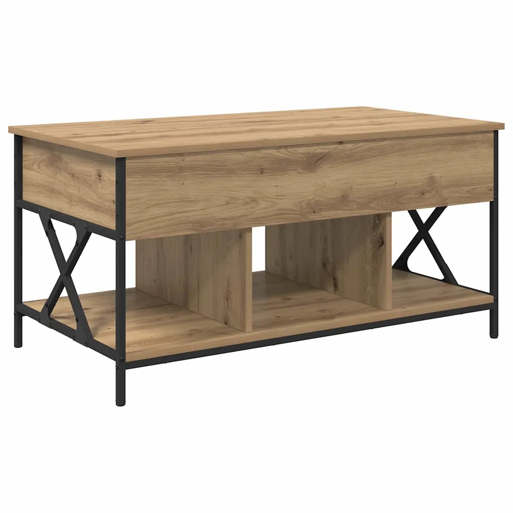 Tavolino da Salotto-Tavolino da soggiorno-Tavolo Rovere artigianale 100 x 55 x 48.5 cm