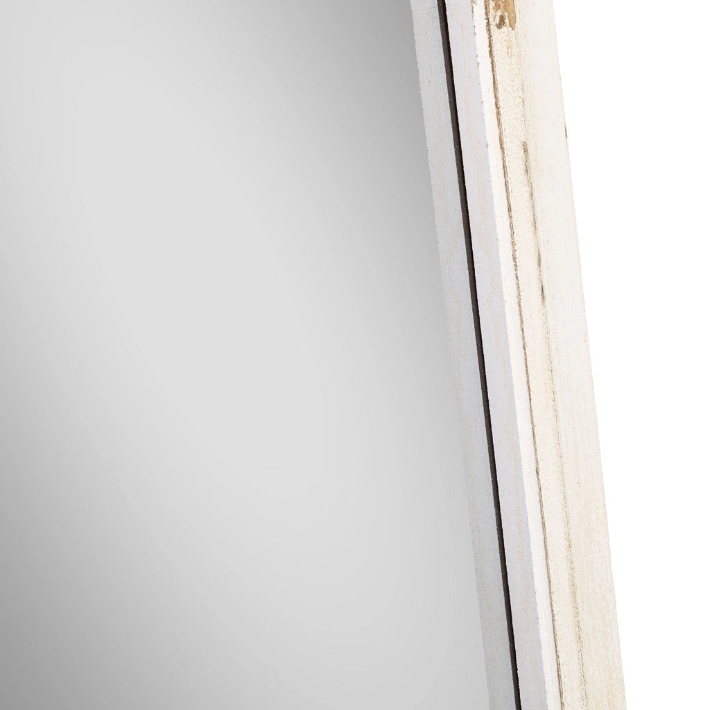 Specchio da parete bianco invecchiato 55x5,5x149h cm