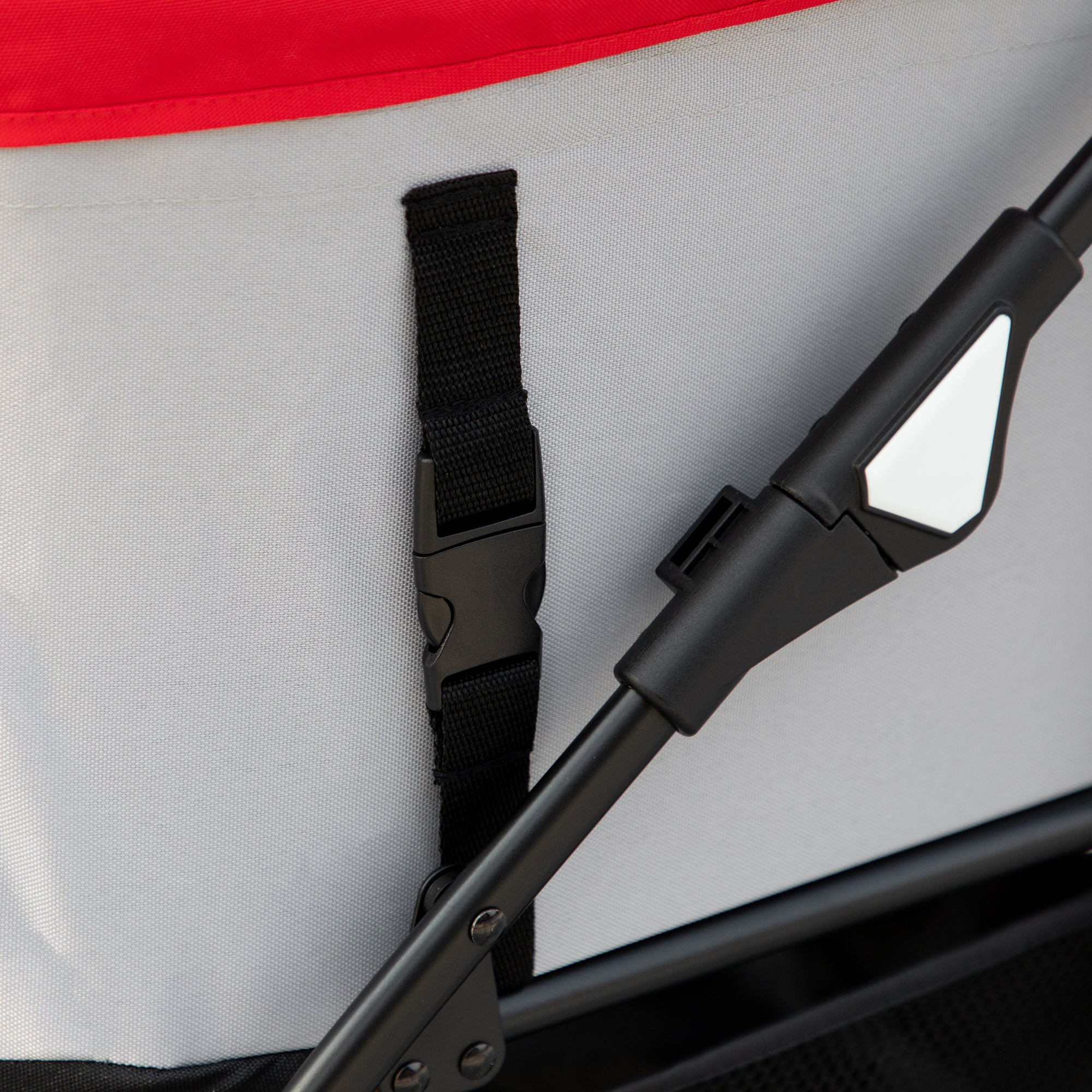 Passeggino per Cani Pieghevole 82x49,5x98 cm con Tettuccio Rosso