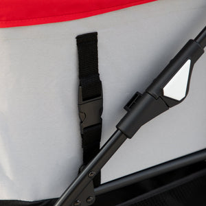 Passeggino per Cani Pieghevole 82x49,5x98 cm con Tettuccio Rosso