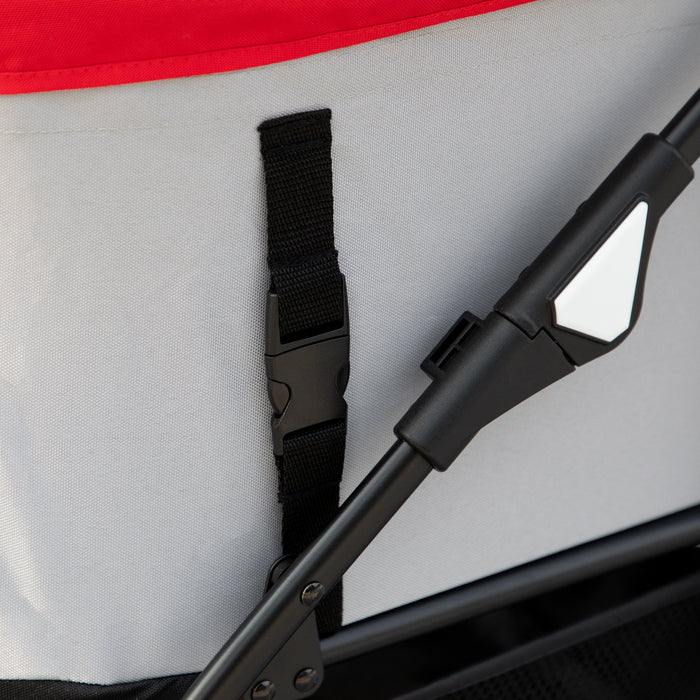 Passeggino per Cani Pieghevole 82x49,5x98 cm con Tettuccio Rosso